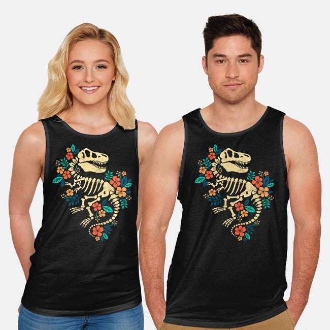Flowered Dinosaur Fossil-unisex basic tank-NemiMakeit
