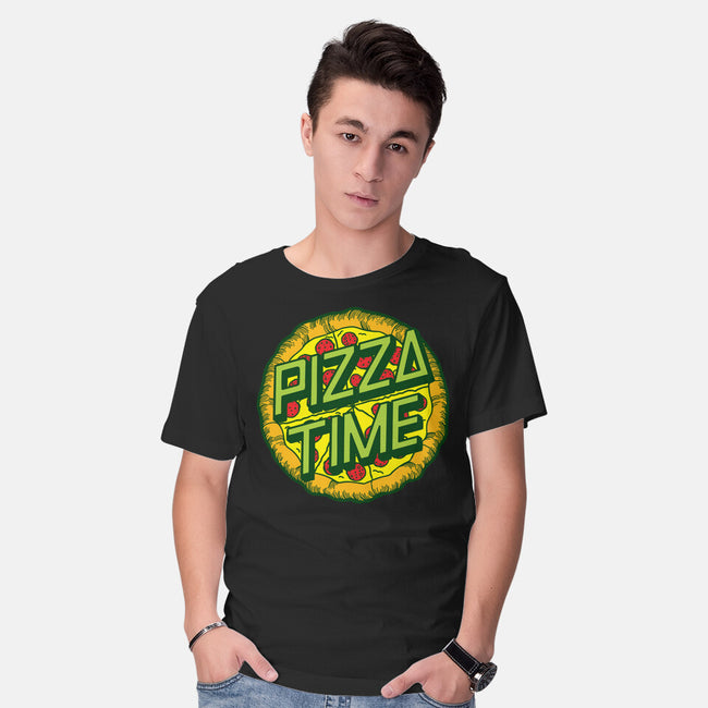 Cowabunga! It's Pizza Time!-mens basic tee-dalethesk8er
