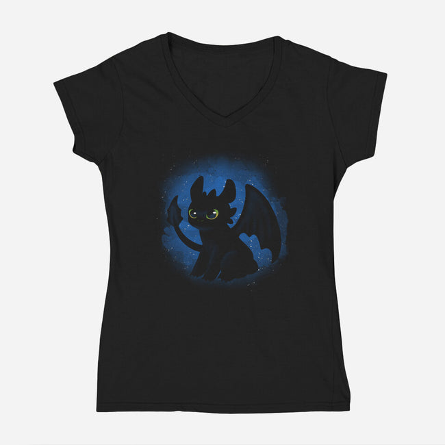 Night Fury-womens v-neck tee-Digital Magician