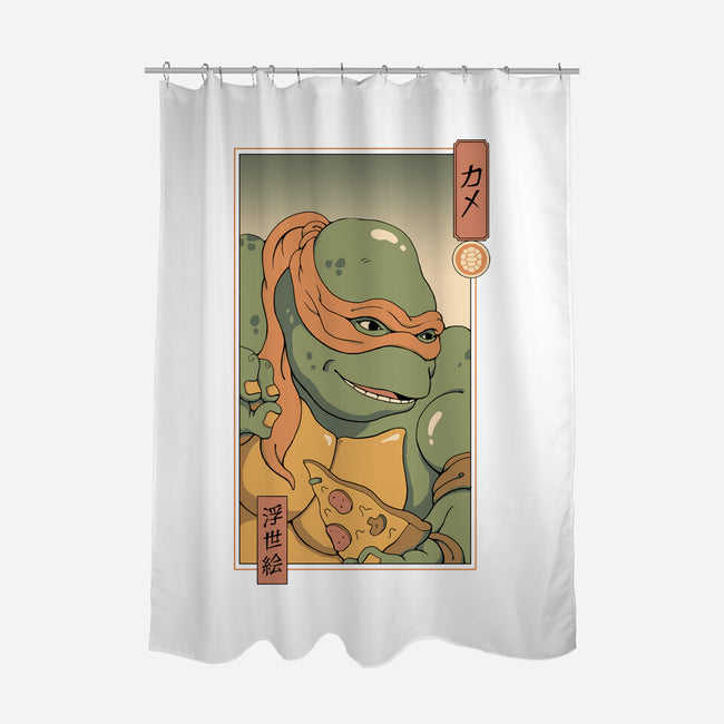 Orange Kame Ninja-none polyester shower curtain-vp021
