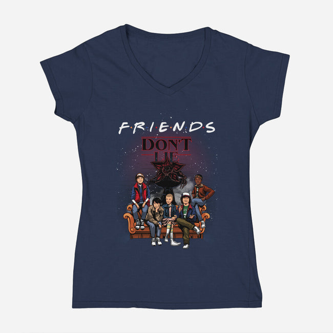 Stranger Friends-womens v-neck tee-Conjura Geek