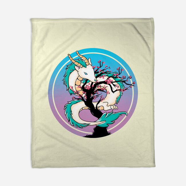 Sakura Dragon-none fleece blanket-leepianti