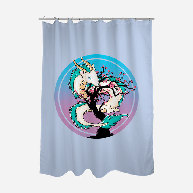 Sakura Dragon-none polyester shower curtain-leepianti