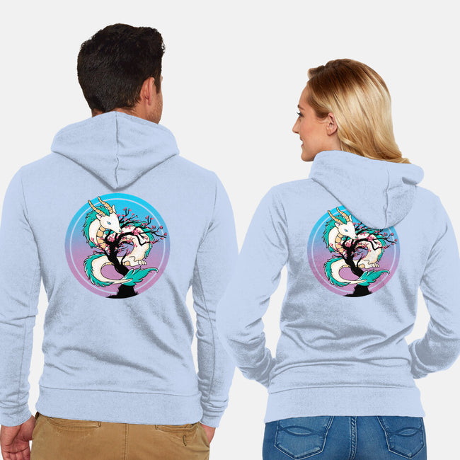 Sakura Dragon-unisex zip-up sweatshirt-leepianti
