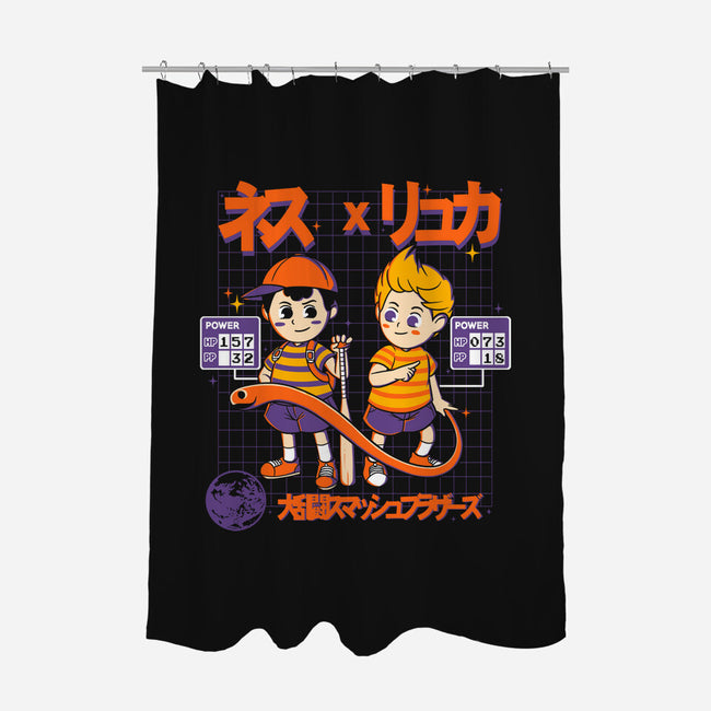 Retro Player-none polyester shower curtain-Douglasstencil