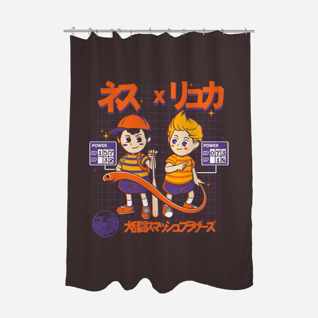 Retro Player-none polyester shower curtain-Douglasstencil