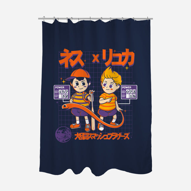 Retro Player-none polyester shower curtain-Douglasstencil