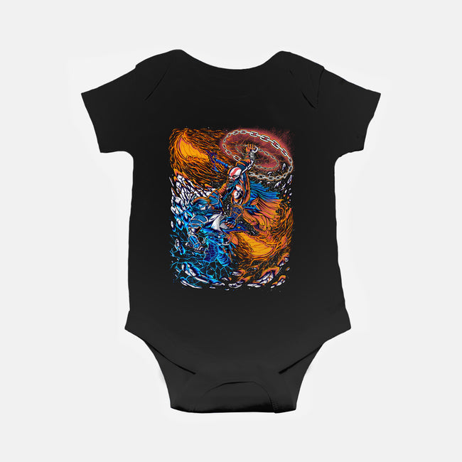 Fire And Thunder-baby basic onesie-alanside