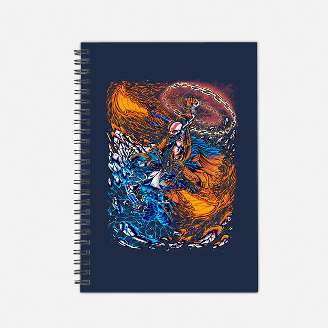 Fire And Thunder-none dot grid notebook-alanside