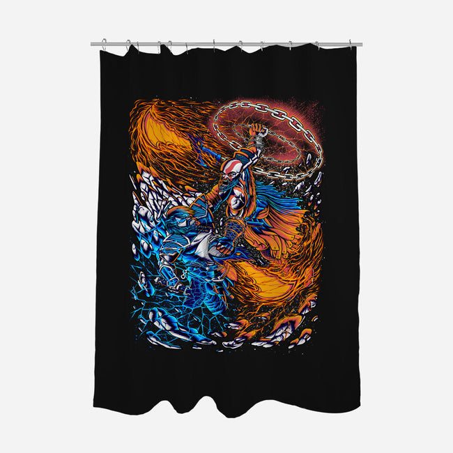 Fire And Thunder-none polyester shower curtain-alanside