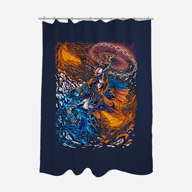 Fire And Thunder-none polyester shower curtain-alanside