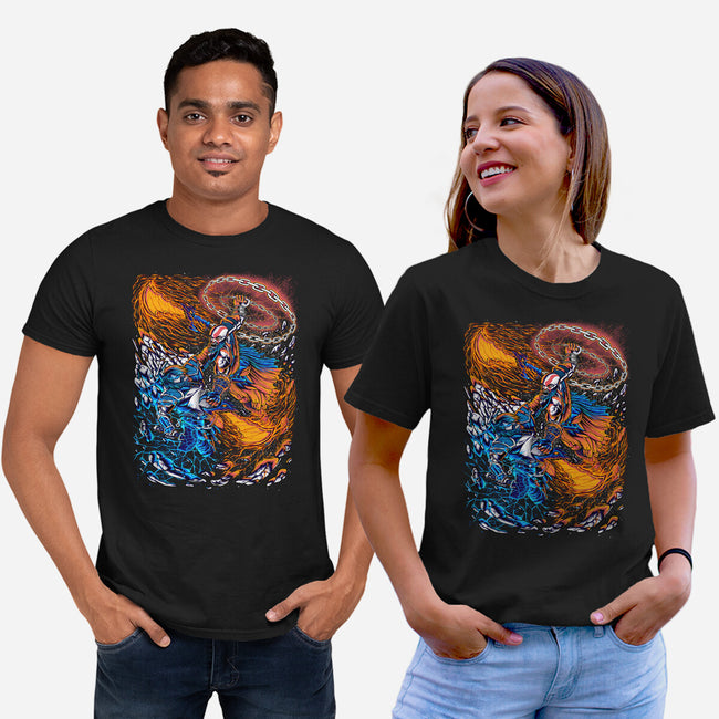 Fire And Thunder-unisex basic tee-alanside