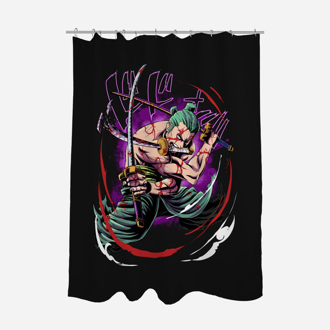 Samurai Extreme Power-none polyester shower curtain-Nihon Bunka