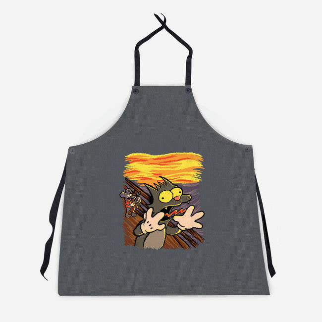 Itchy Scratchy Scream-unisex kitchen apron-leepianti