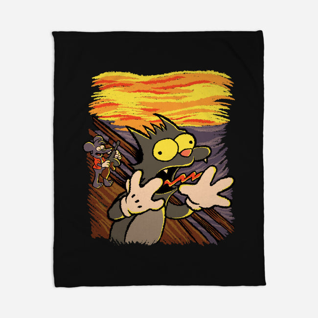 Itchy Scratchy Scream-none fleece blanket-leepianti