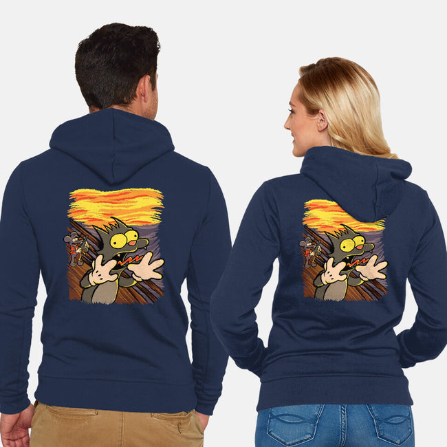Itchy Scratchy Scream-unisex zip-up sweatshirt-leepianti
