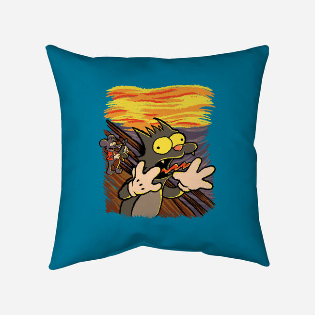Itchy Scratchy Scream-none removable cover w insert throw pillow-leepianti