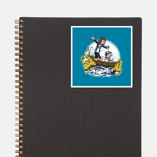 Eddie and Dustin-none glossy sticker-paulagarcia