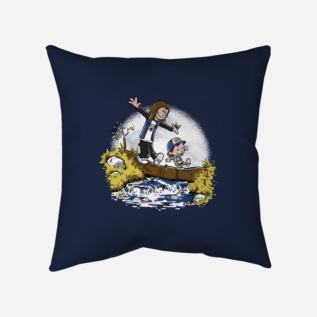 Eddie and Dustin-none removable cover throw pillow-paulagarcia