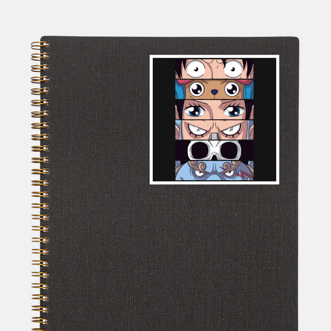 Straw Hat Eyes-none glossy sticker-danielmorris1993