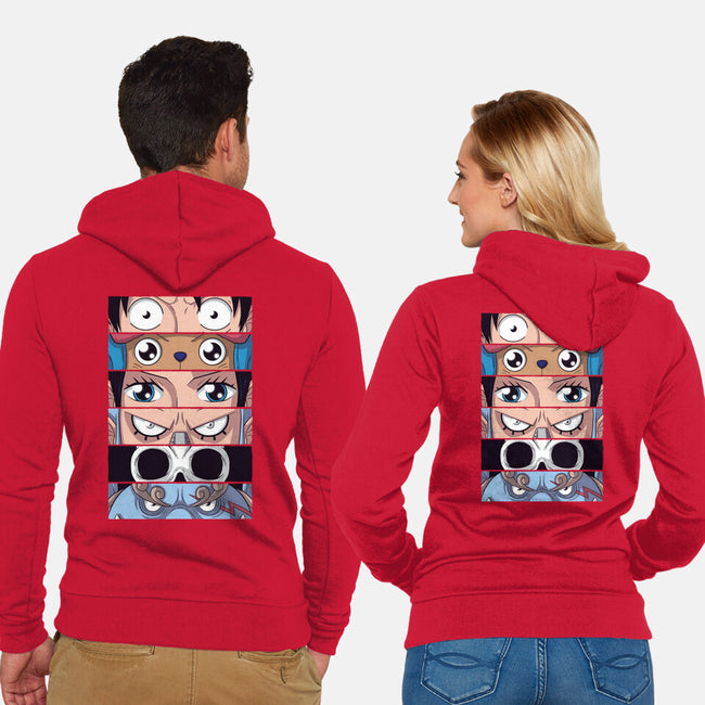 Straw Hat Eyes-unisex zip-up sweatshirt-danielmorris1993