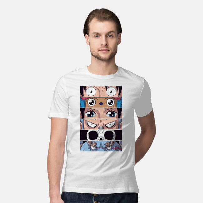 Straw Hat Eyes-mens premium tee-danielmorris1993