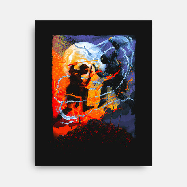 Mortal Battle-none stretched canvas-rondes