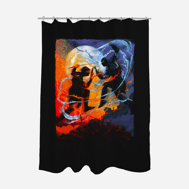 Mortal Battle-none polyester shower curtain-rondes