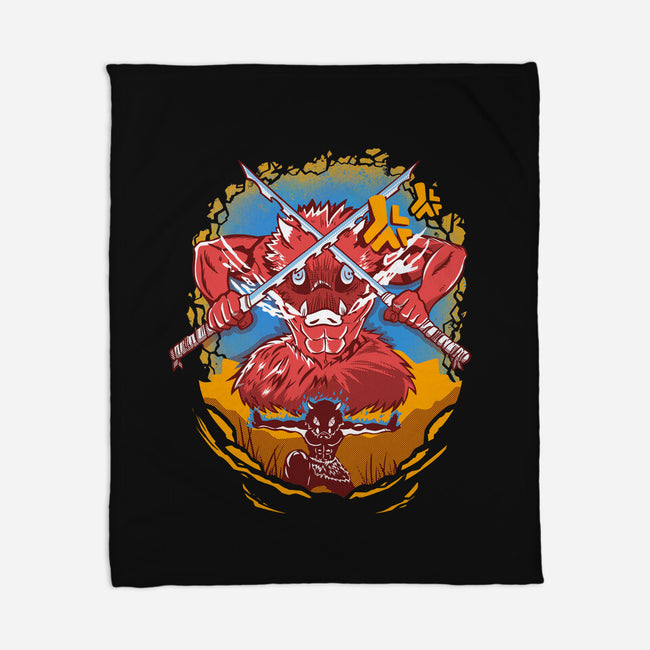 Boar Head Inosuke-none fleece blanket-constantine2454