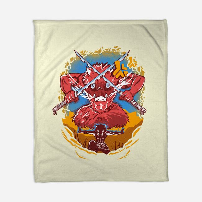 Boar Head Inosuke-none fleece blanket-constantine2454