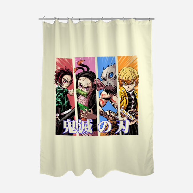 Demon Friends-none polyester shower curtain-Conjura Geek