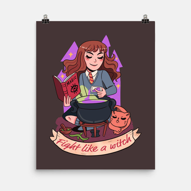 Fight Like A Witch-none matte poster-Conjura Geek