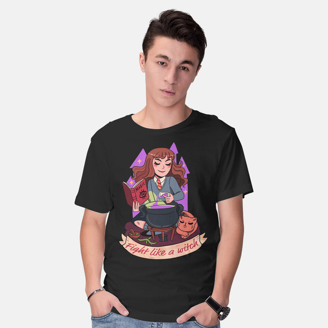 Fight Like A Witch-mens basic tee-Conjura Geek