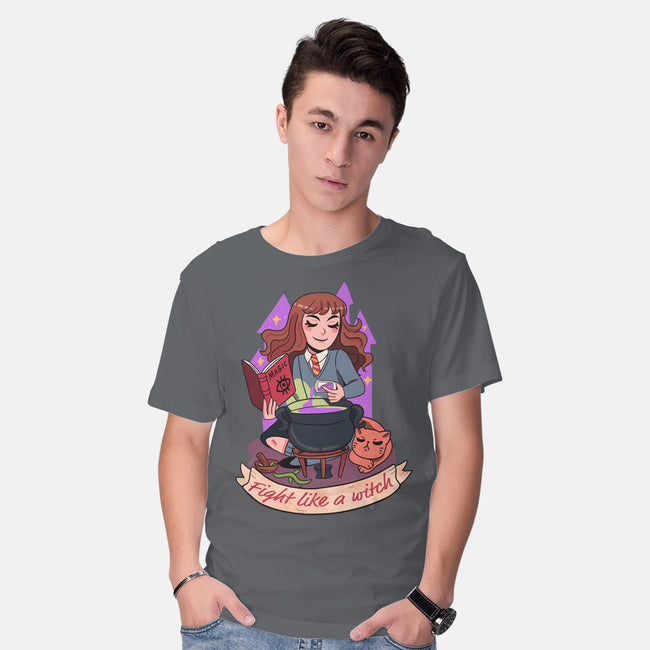 Fight Like A Witch-mens basic tee-Conjura Geek