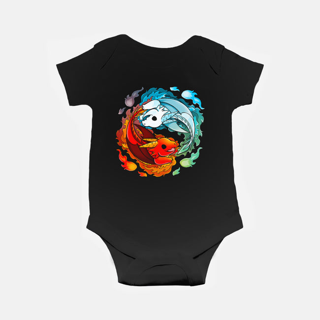 Yin Yang Fire Water Dragons-baby basic onesie-Vallina84
