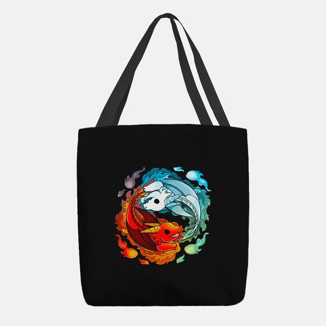 Yin Yang Fire Water Dragons-none basic tote bag-Vallina84
