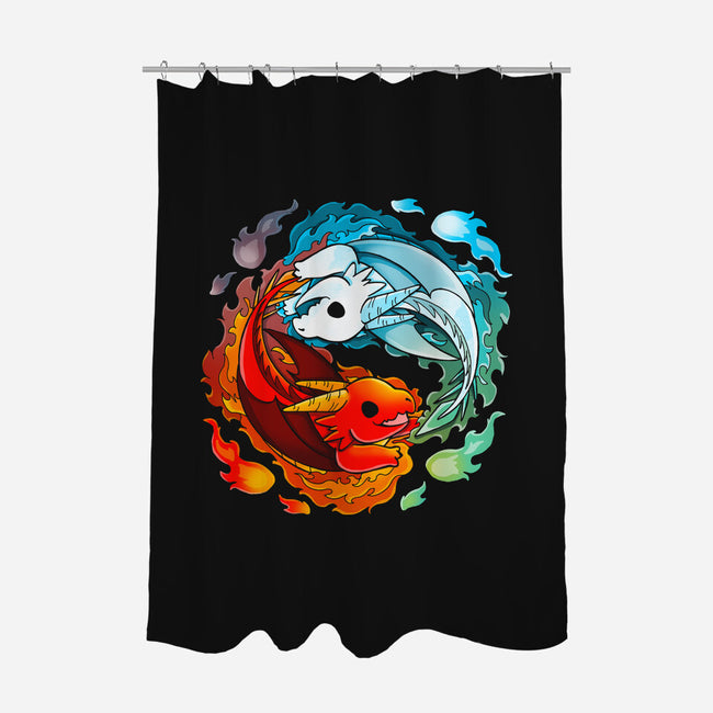 Yin Yang Fire Water Dragons-none polyester shower curtain-Vallina84