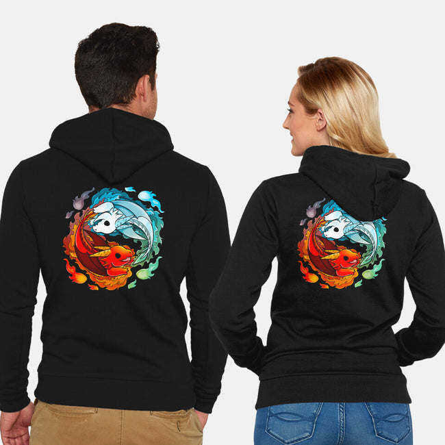 Yin Yang Fire Water Dragons-unisex zip-up sweatshirt-Vallina84