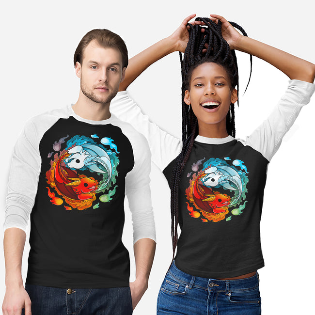 Yin Yang Fire Water Dragons-unisex baseball tee-Vallina84