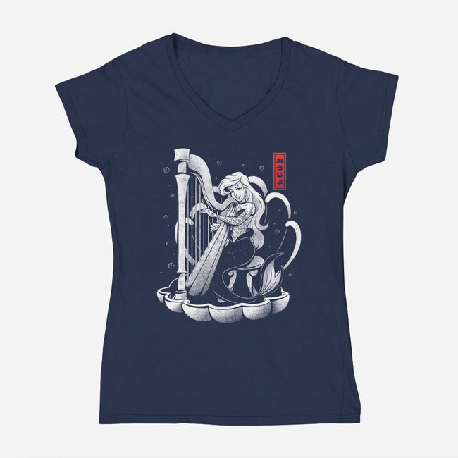 Sound Of The Sea-womens v-neck tee-eduely