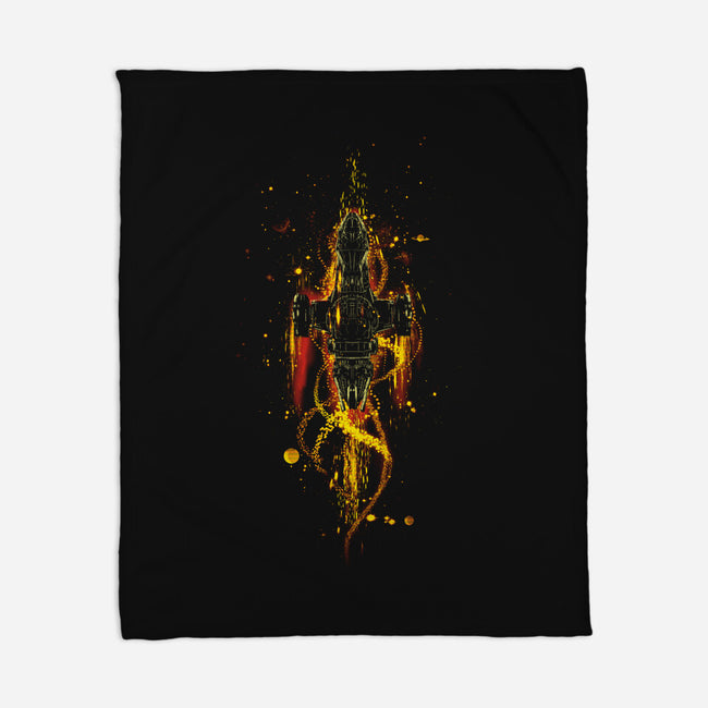 The Shiniest Space Ship V2-none fleece blanket-kharmazero
