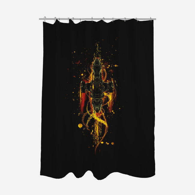 The Shiniest Space Ship V2-none polyester shower curtain-kharmazero