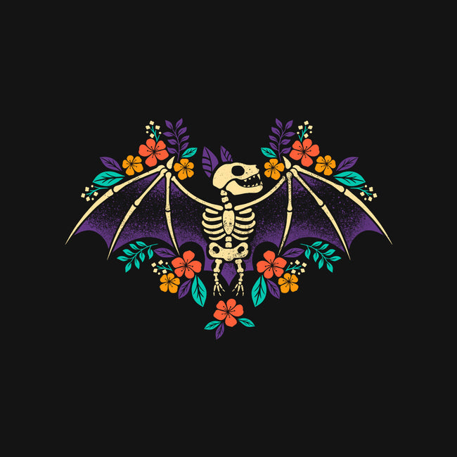 Flowered Bat Skeleton-none stretched canvas-NemiMakeit