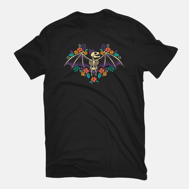 Flowered Bat Skeleton-unisex basic tee-NemiMakeit