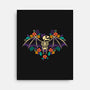 Flowered Bat Skeleton-none stretched canvas-NemiMakeit