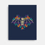 Flowered Bat Skeleton-none stretched canvas-NemiMakeit