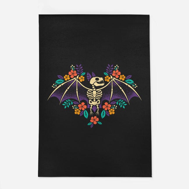 Flowered Bat Skeleton-none outdoor rug-NemiMakeit