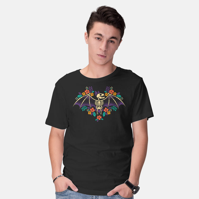 Flowered Bat Skeleton-mens basic tee-NemiMakeit