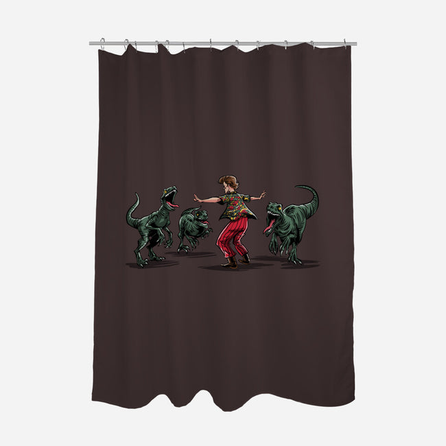 Jurassic Detective-none polyester shower curtain-zascanauta