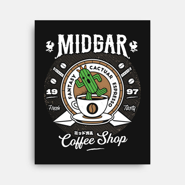 Cactuar Coffee Shop-none stretched canvas-Logozaste